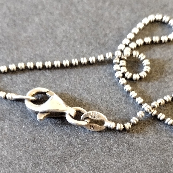 🩶 Vintage 925 Solid Sterling Silver Articulated Beaded Tassel Chain Necklace - Picture 6 of 8